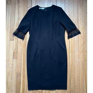 Carlisle Sheath Dress Lace Ruffles Cut Out Embellishment Stretch Women's Size 18